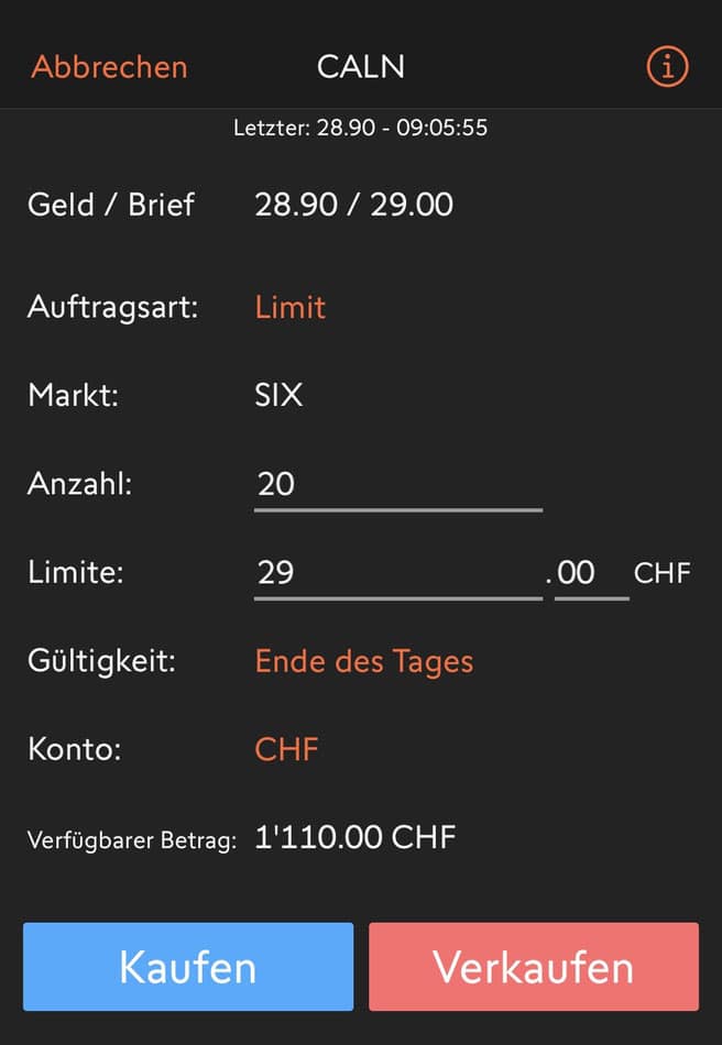 Swissquote Aktien Kauf