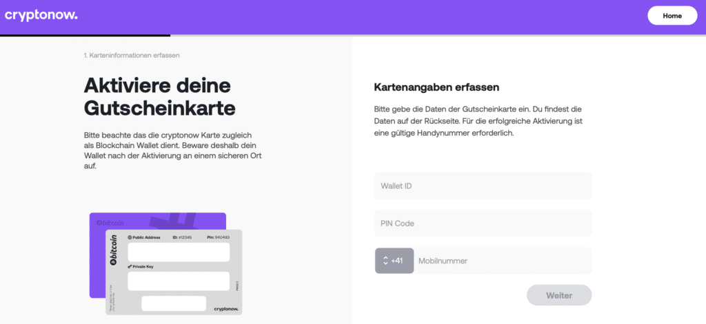 Cryptonow Aktivierung