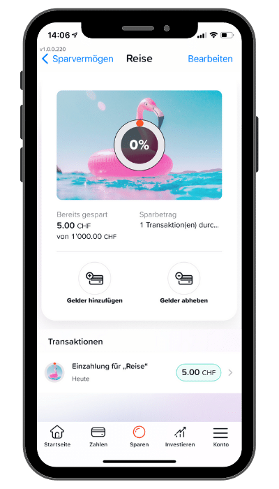 Yuh Banking App Sparen