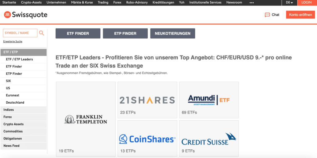 Swissquote ETF Leaders