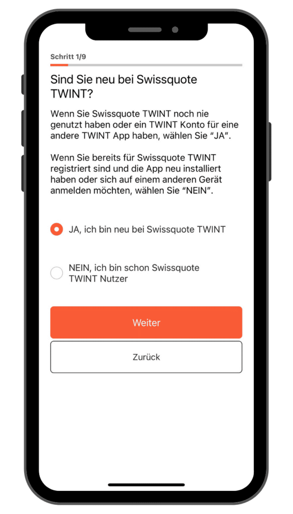 Swissquote TWINT App Einrichten