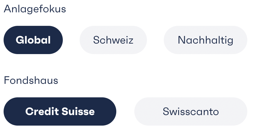 finpension Säule 3a Fondshaus Credit Suisse Swisscanto