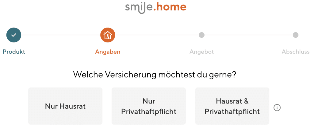 smile home Versicherung Prämienrechner
