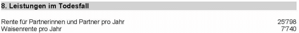 Beispiel Leistungen im Todesfall Pensionskasse_Migros Pensionskasse